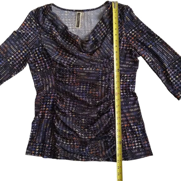 Julian Taylor Women's 14 Draped Front 3/4 Sleeve Beautiful Multi Color Blouse - Picture 8 of 9